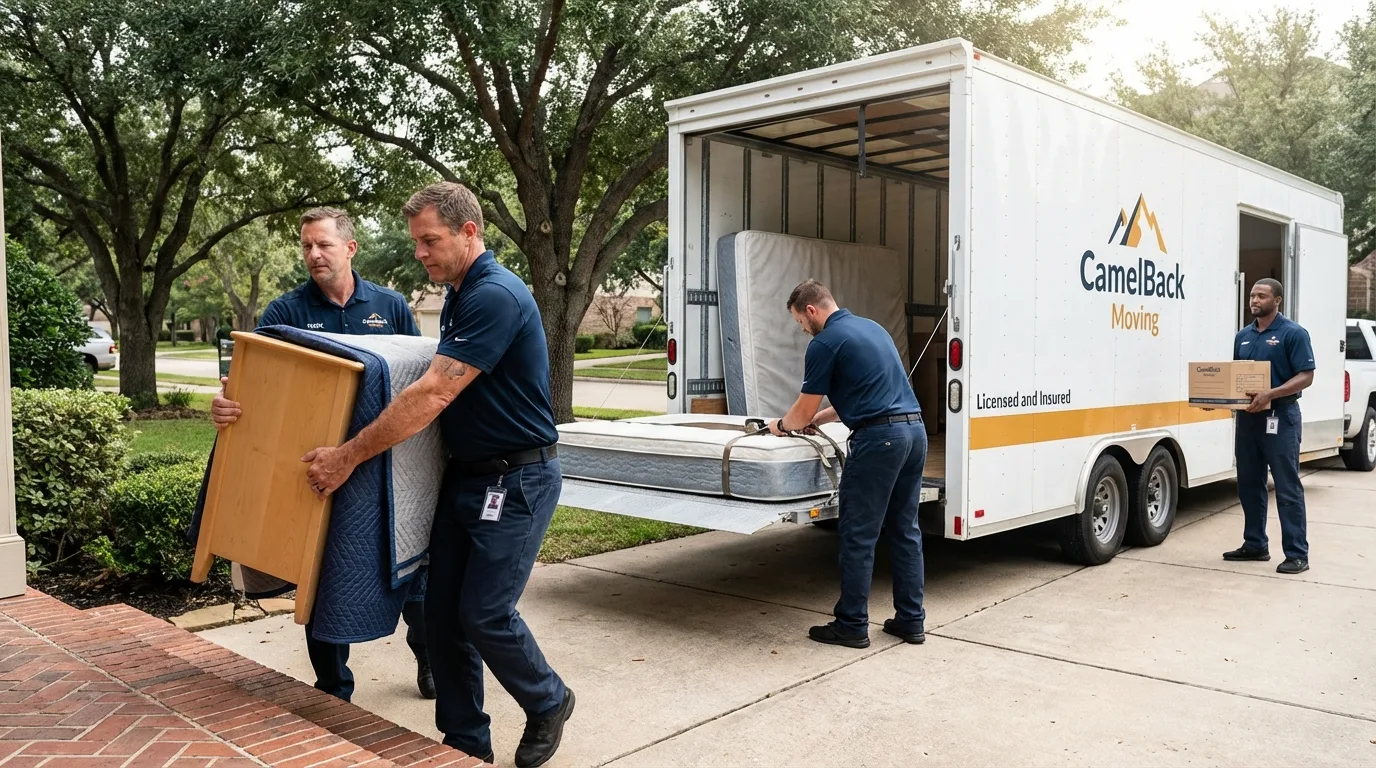 Crew loading residential truck for cross-state move from Black Lick, PA