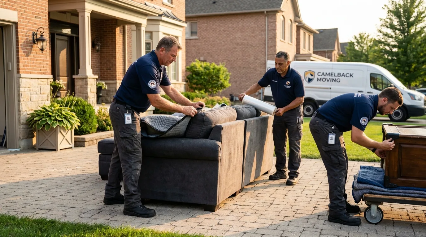 Large estate moving crew wrapping furniture in Black Lick, PA